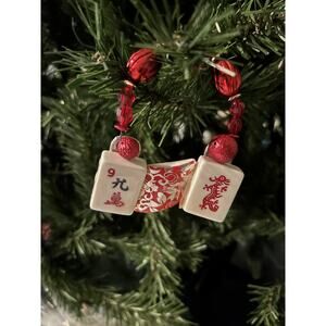 Handmade Mah Jongg, Mahjong Christmas Tree Ornament Made From Actual Tiles